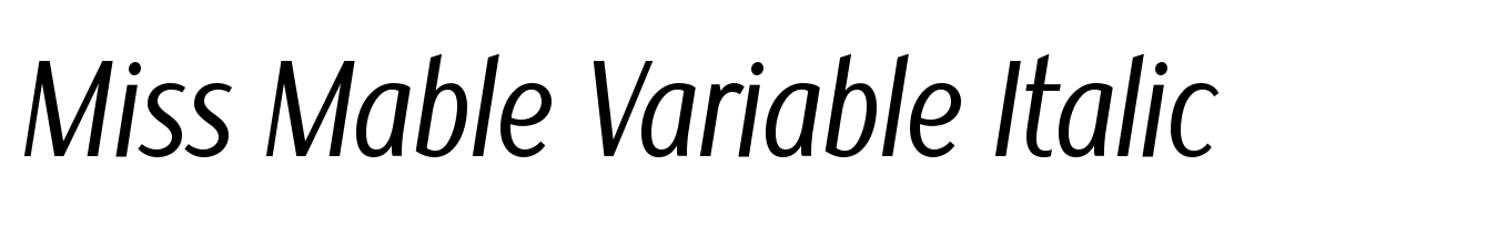Miss Mable Variable Italic